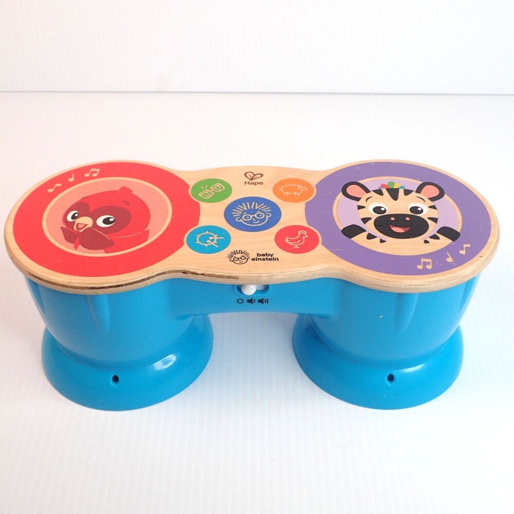 Kids II Hape Baby Einstein Upbeat Tunes Magic Touch Wooden Kid's Bongo Drums Toy
